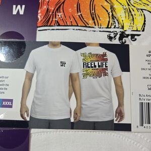 Reel Life Men's White Short-Sleeve Graphic Tee